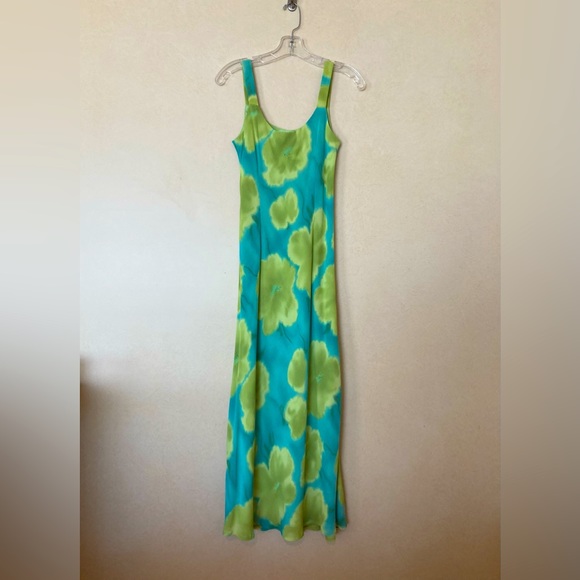 Vintage 3 piece evening dress Lori Weidner size 8 lime green & blue w/ bolero - Picture 2 of 7